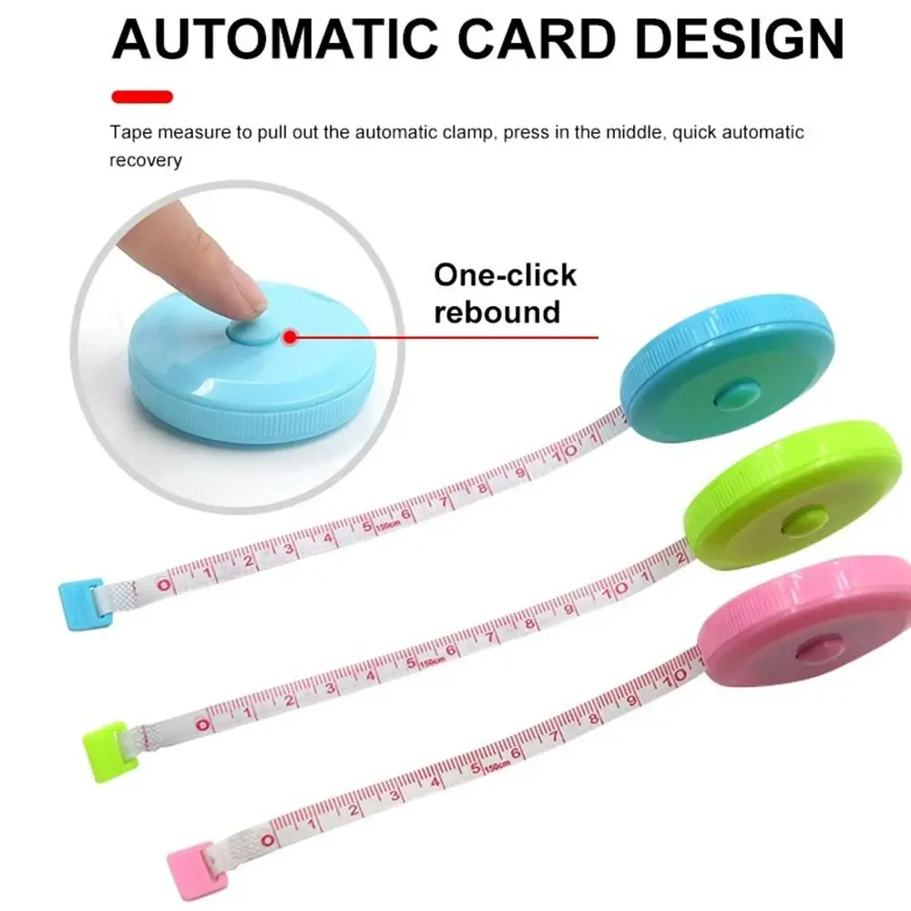 1.5M Soft Tape Measure Double Scale Retractable Ruler Flexible Measurement Ruler For Body Sewing Measuring Tools Keychain