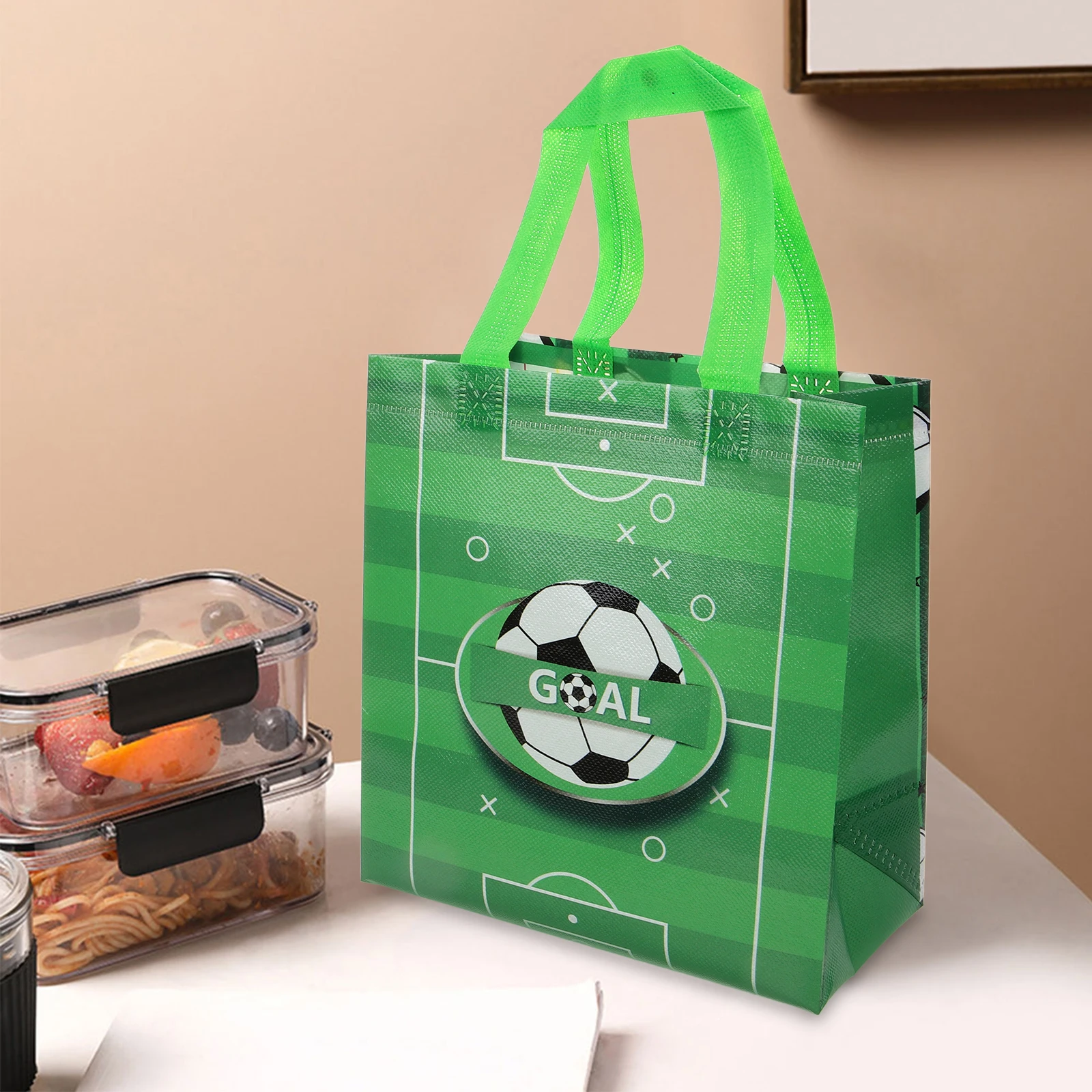 

12 Pcs Gift Non-woven Fabrics Storage Soccer Party Supplies Present Bags Gifts Wrapping Football Snack Bags Medium Size