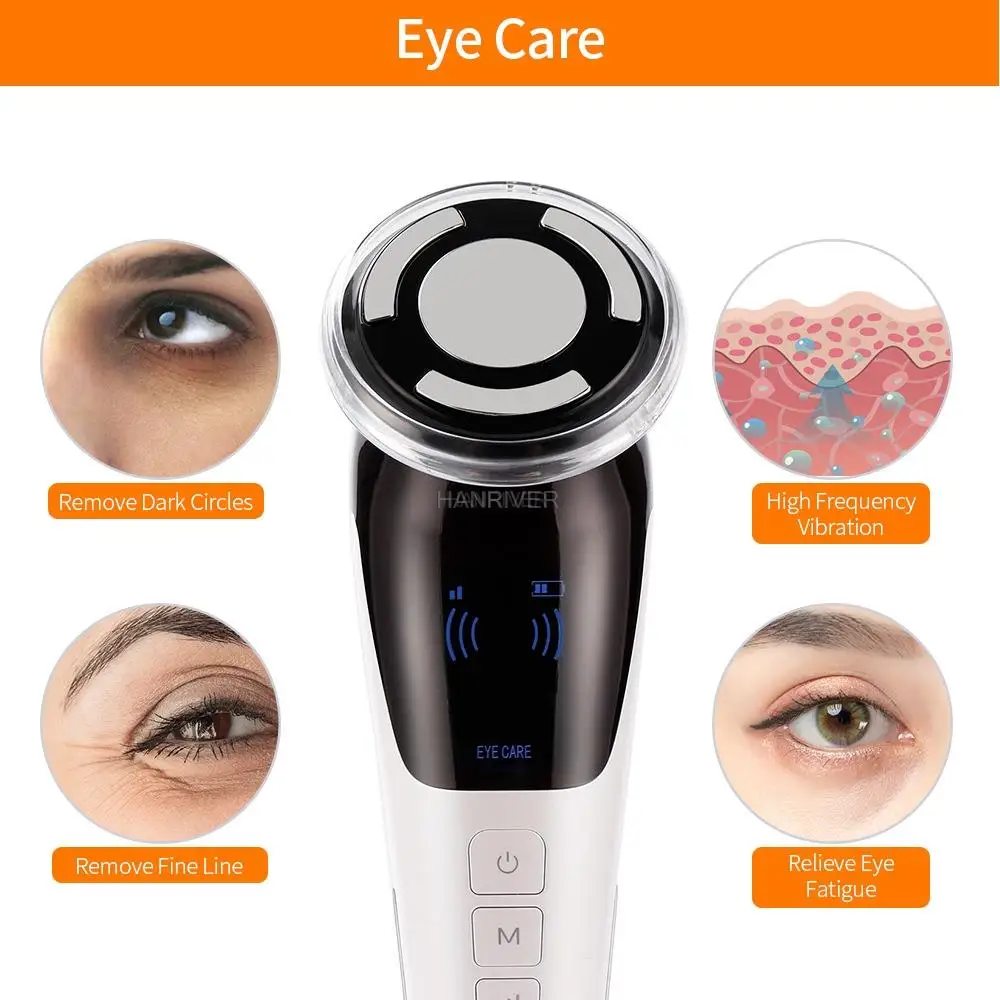 Masajeador Facial EMS, terapia de luz LED, vibración sónica, eliminación de arrugas, estiramiento de la piel, tratamiento fresco y caliente, dispositivo de belleza para el cuidado de la piel