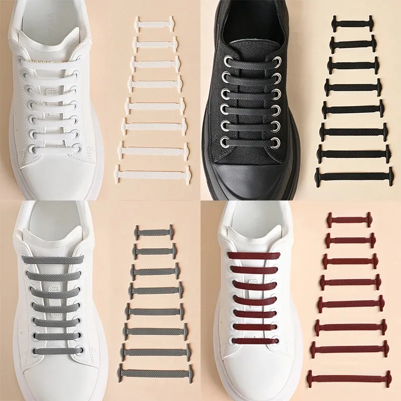 16 Pcs/lot Silicone Shoelaces No Tie Elastic Laces 12 Colors Creative Lazy Rubber Shoelaces Durable Stretch Laces for Shoes image 4