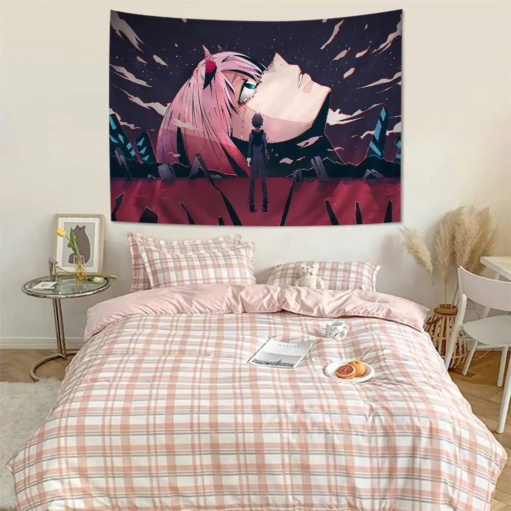 Z-Zero T-Two Darling In T-The F-Franxx Chart Tapestry Art Science Fiction Room Home Decor Cheap Hippie Wall Hanging