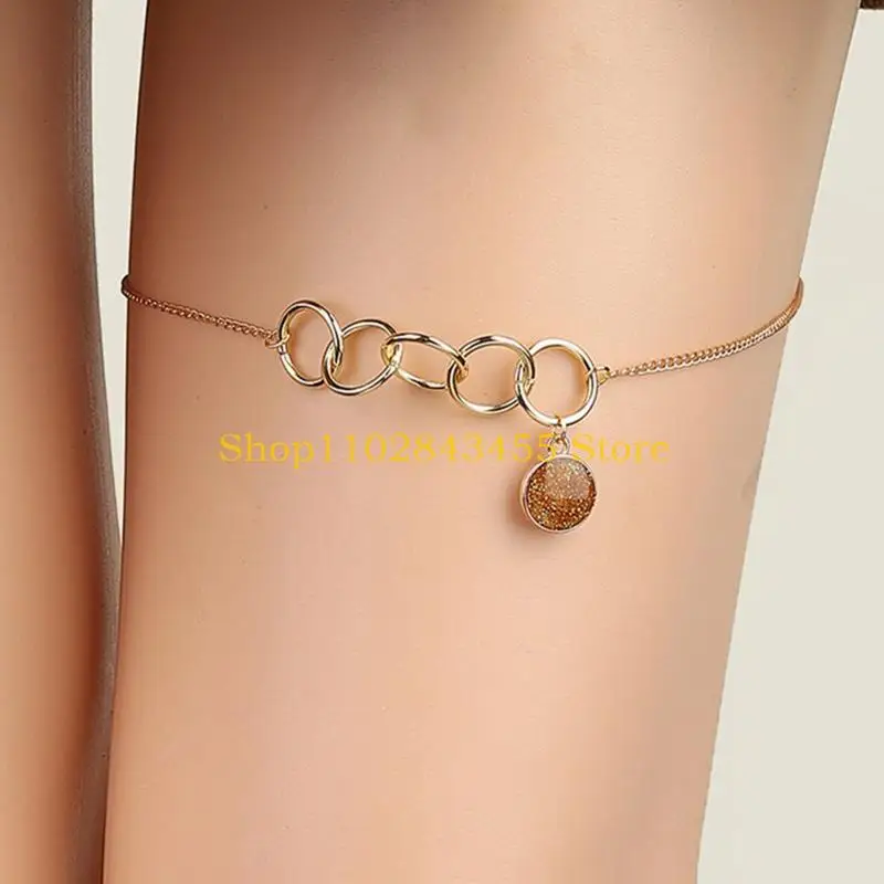 49MC Cincin Menjuntai Berkilau Rantai Rumbai Rantai Paha Gotik untuk