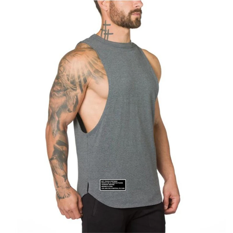 Brand Gym Clothing Fitness Men\'s Tank Tops Bodybuilding Stringer Summer Breathable Workout Singlets Cotton Sleeveless T Shirt