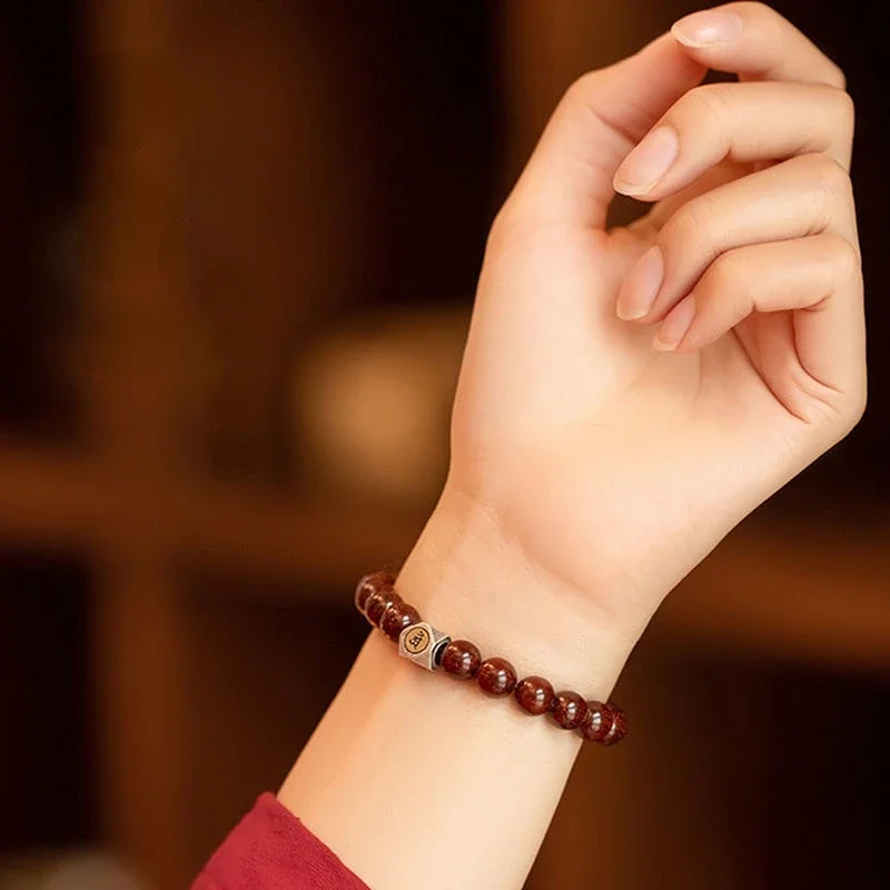 Bracelet de perles de prière Pterocarpus Santalinus pour couple, perles porte-bonheur, artisanat des douze signes du zodiaque