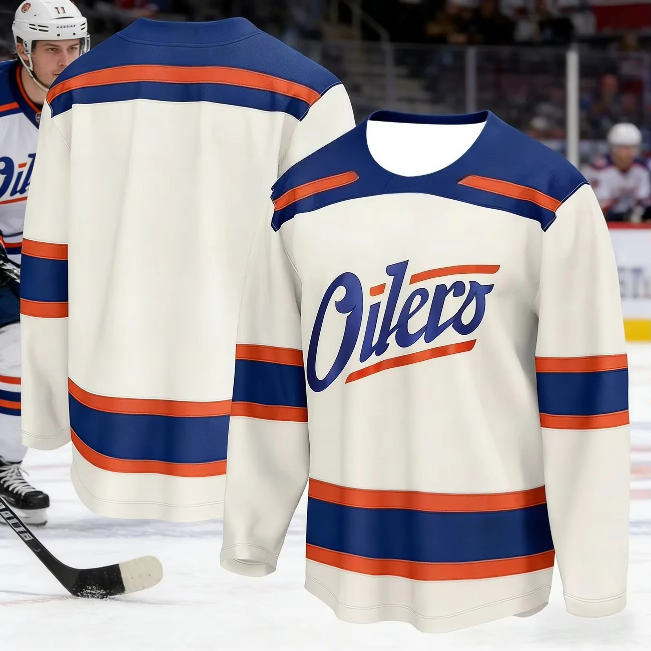 26-27 Canadian New Men's Ice Hockey Sport Shirt Special Edition Premium Jersey Breathable and Quick-drying Long Sleeve Kids