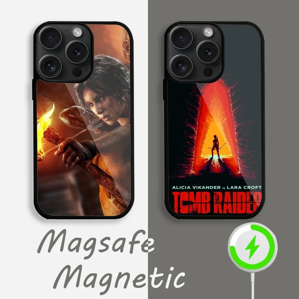 Tomb Raider Game  Phone Case For iPhone 15 14 13 12 11 Pro Max Plus Magsafe Magnetic Wireless Charging Cover