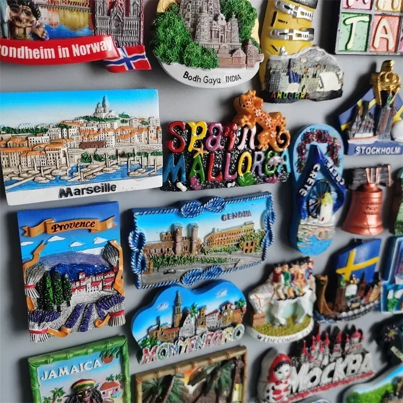 Fridge Magnets Tourist Souvenir Marseille France Copenhagen Denmark Norway Spain Stockholm Sweden USA Grete Greece Germany Gifts