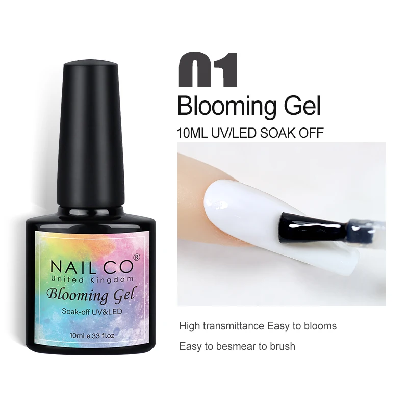 NailCo 10ml Blooming Gel Transparante Nail Art Smudge Blooming Lijm Helder Roze Building Gel Primer Gel Polish Basis en Toplaag