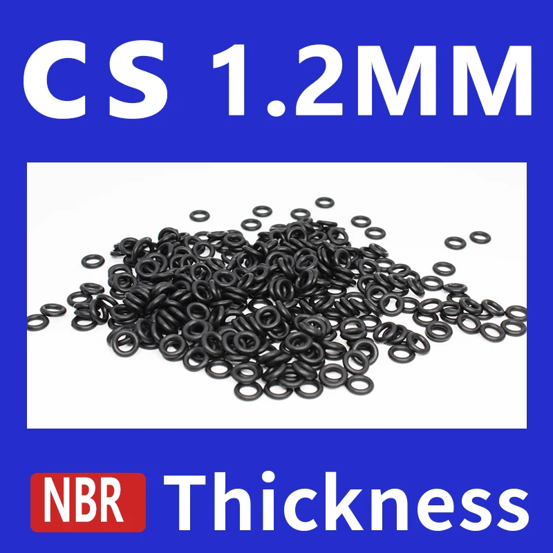 Thickness CS1.2mm Black NBR Nitrile Rubber O-rings Seals Gasket Washer Temperature Resistant Wear-resistant Oring