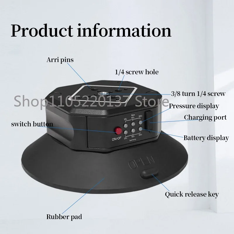 Aluminum alloy 6 inch electric automatic air pump vacuum suction cup camera car windshield installation, for action camera/phone