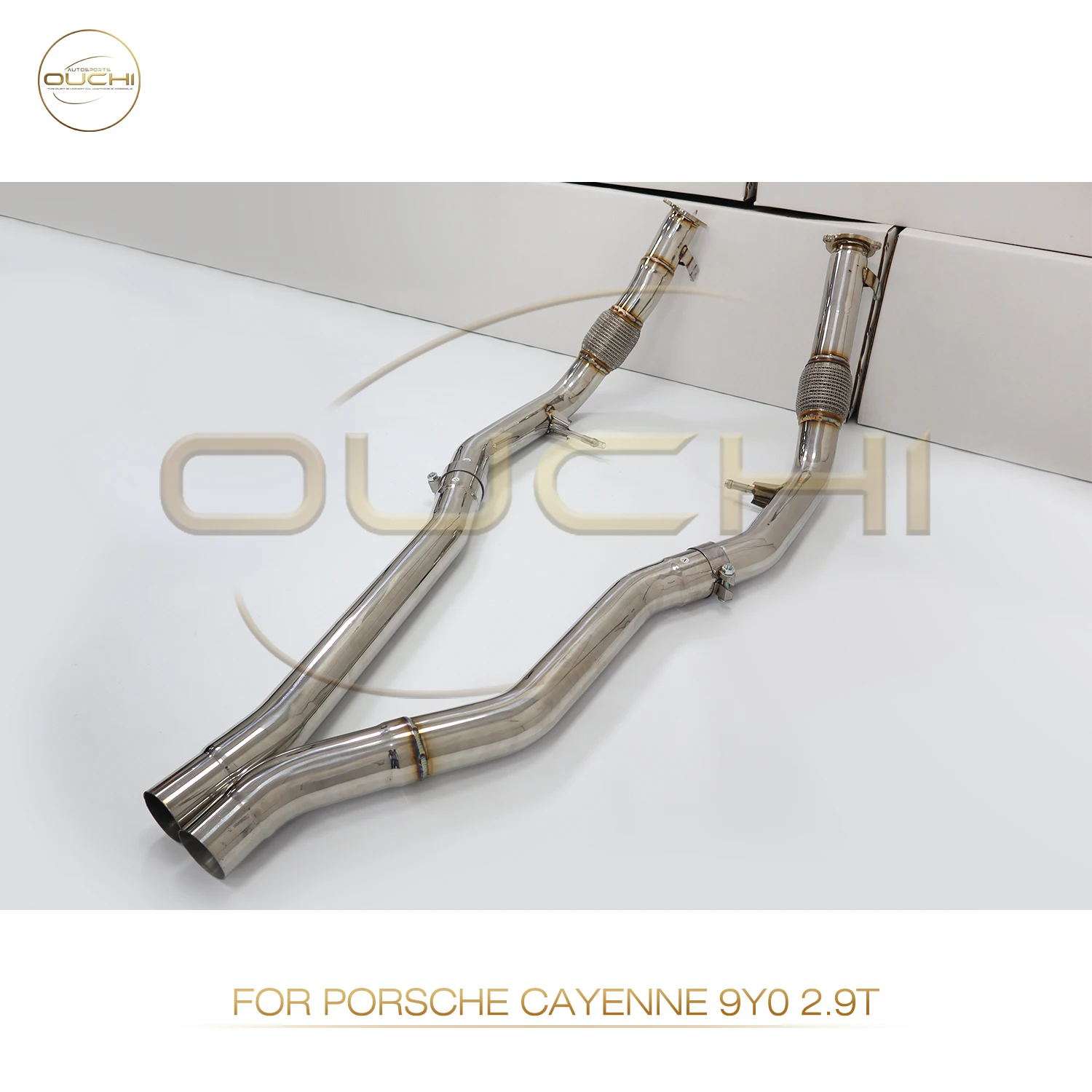 OUCHI Stainless Steel Exhaust System Performance Middle Pipe For Porsche cayenne 9YO 2.9T Race Tube