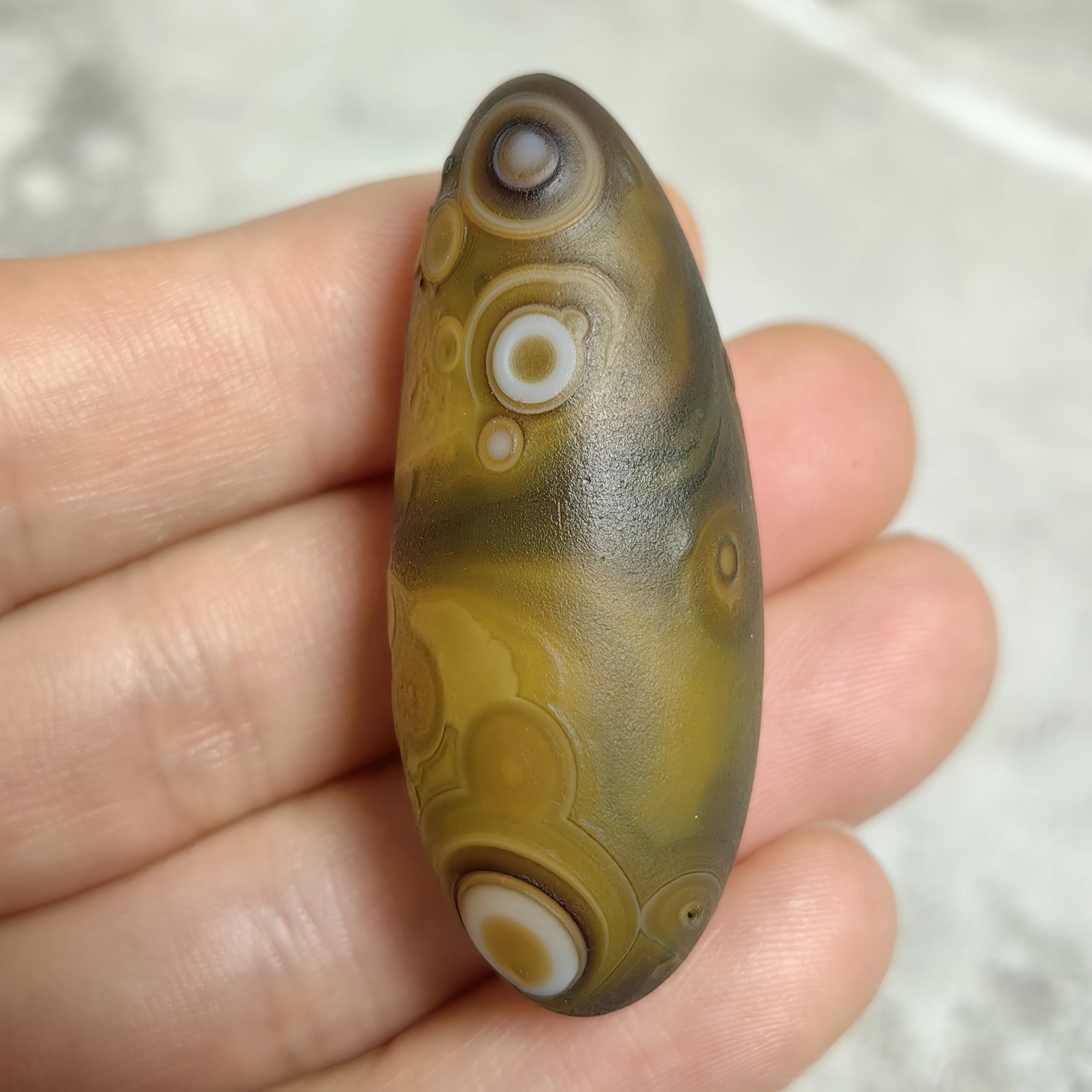 Pure Natural Divine Eye Agate Rough Stone Palm Stones Home Decor Good Luck Stress Relief Artistic Conception Pattern