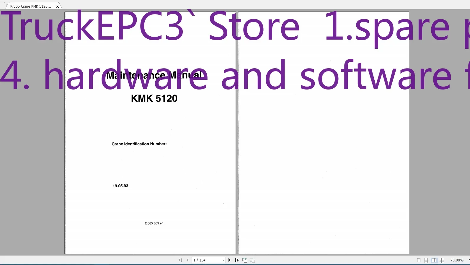

TruckEPC3 Krupp Crane KMK 1,1 ГБ Запасные части, обслуживание, руководства и схема PDF DVD