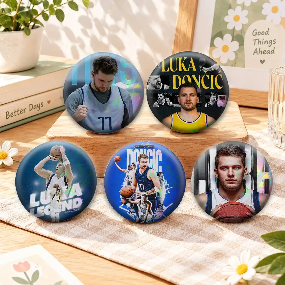 Basketball Icon Luka Doncic Badges Creative Tinplate Button PinsBrooch Badge Clothes Backpack