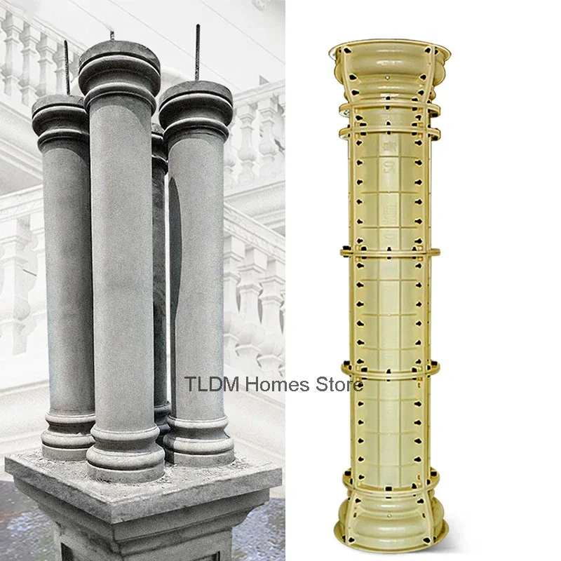 

Outdoor Courtyard Roman Column Mold ABS Plastic Concrete Cylinder Mold for Gardening Roof Support Forming Building Formwork