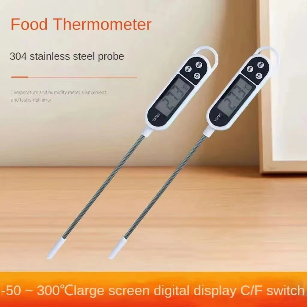 Food Thermometer Digital Real-Time Reading Meat And Beverage Thermometer With LCD Display And Probe Electronic Kitchen Thermomet