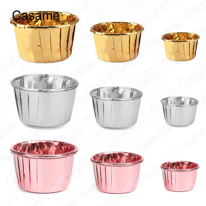 10pcs Muffin Cupcake Paper Cups Cake Decoration Packing Box Oilproof Heat-resisting Color Cupcake Liner Paper Wedding Party