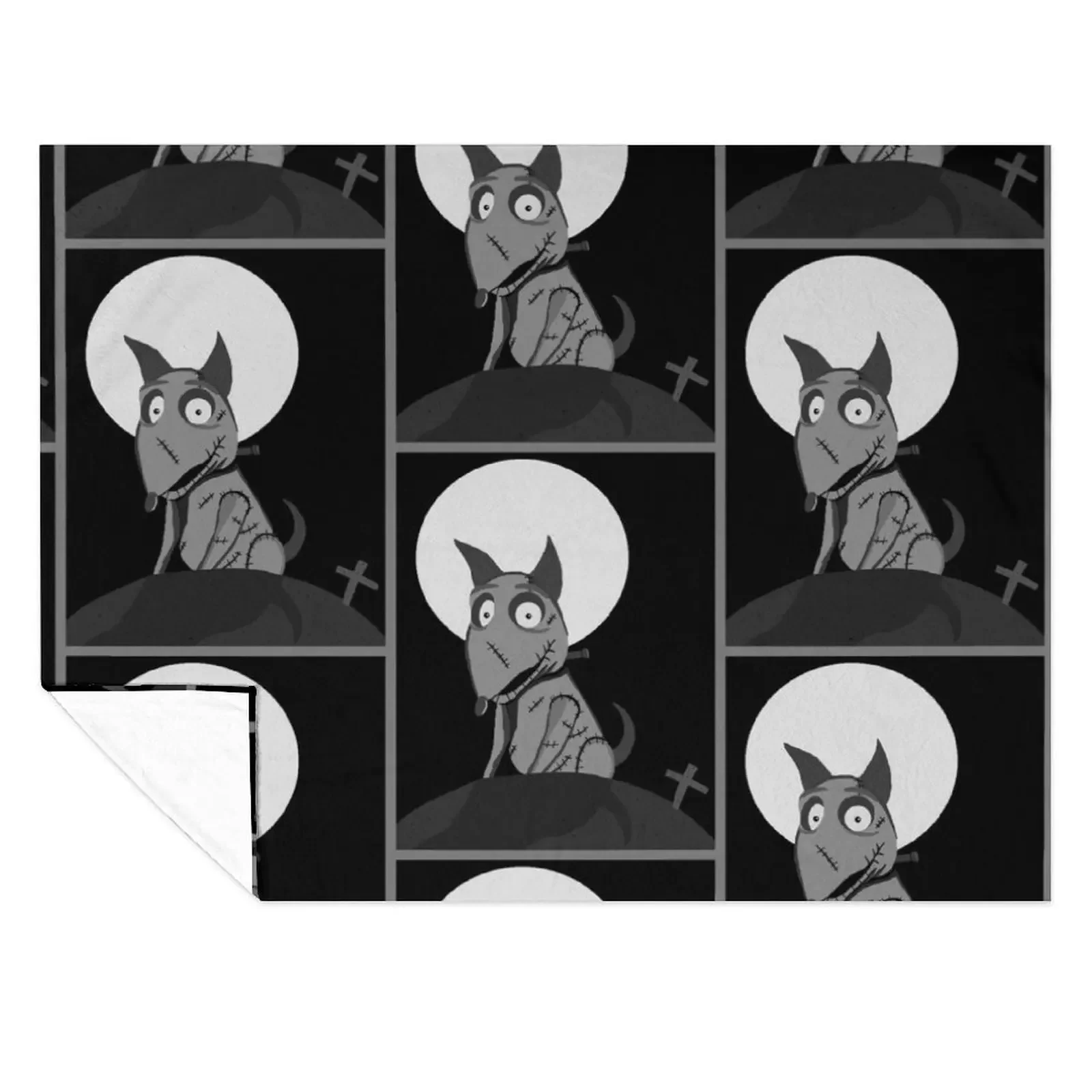 

frankenweenie sparky in the moonlight Throw Blanket Bed covers cosplay anime Hairy Luxury Throw Blankets