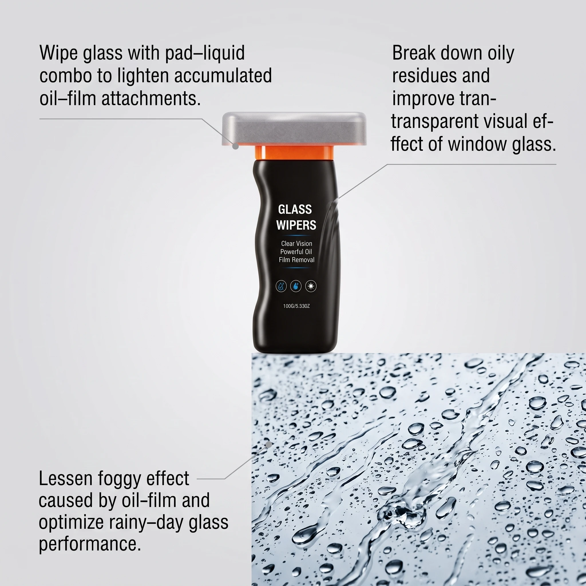 100G Auto Glass Oil Film Cleaning Brush Restore Clear Driving Vision Remove Stains Glass Care DIY Windshield Oil Stain Remover