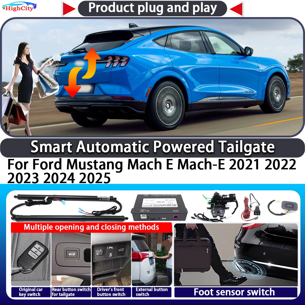 

For Ford Mustang Mach E Mach-E 2021 2022 2023 2024 2025 Smart Automatic Powered Tailgate Key Close Kit Electric Power Tailgate
