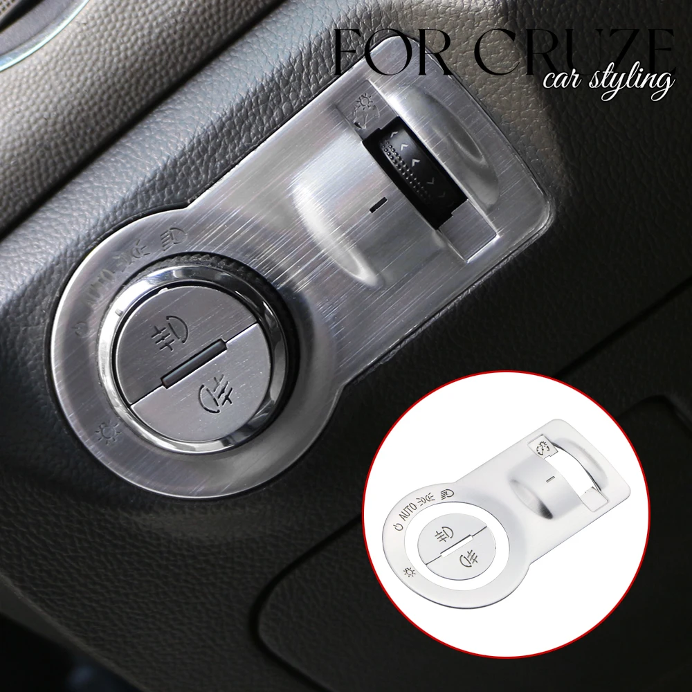 Aluminum/Steel lamp headlight switch decoration sticker/ trim For Chevrolet Malibu Cruze Trax For Opel Mokka ASTRA J Insignia