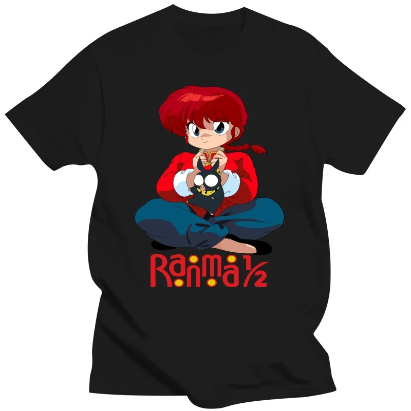 Ranma 1/2 There Are Two Sides Of A Life Anime Black T-Shirt Gift For Fans Cotton Tshirt Hip Hop Tees Harajuku Streetwear