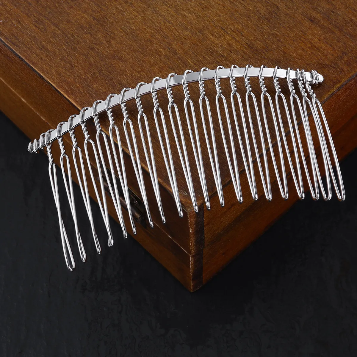 Bridal Veil Comb Silver .8cm 20 Tooth Design Wedding Headdress DIY Hair Piece Craft Millinery Accessory view 4