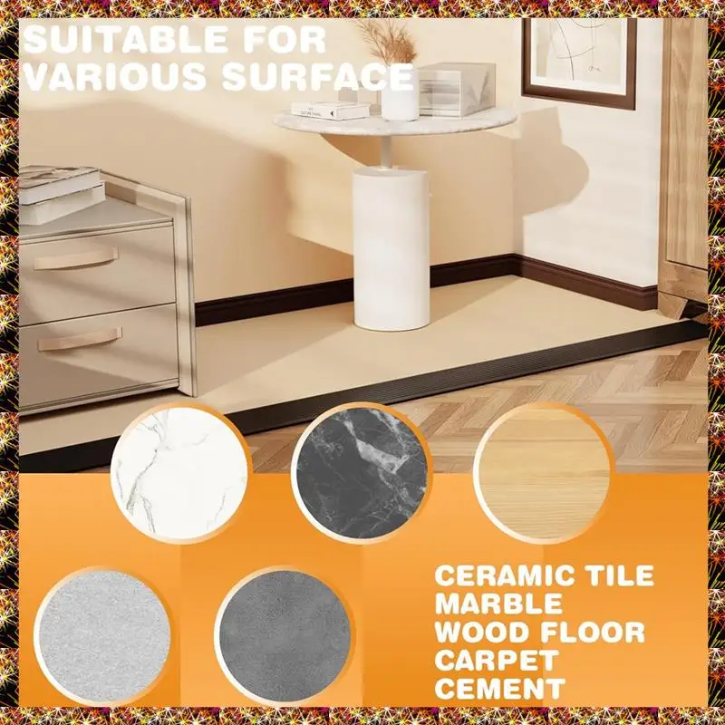 BTCL Self-Adhesive Threshold Ramps For Wheelchairs And Strollers, Black Deceleration Ramp For Doorways