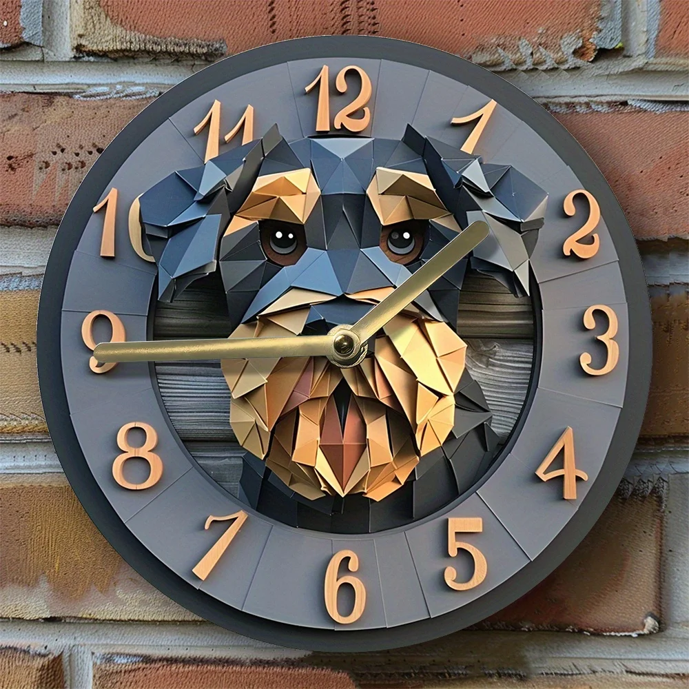 Schnauzer-Themed Silent Wall Clock,Diy Decor - Perfect Mother'S Day & Thanksgiving Gift Wall Clocks For Living Room Decor Clock