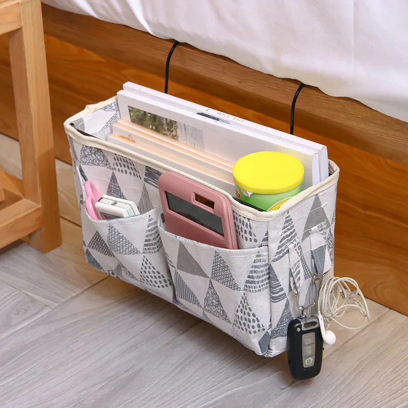 Baby Bedside Storage Bag Creative Canvas Hanging Bag Home Bedside Storage Bag Practical Dormitory Upper Lower Storage Box