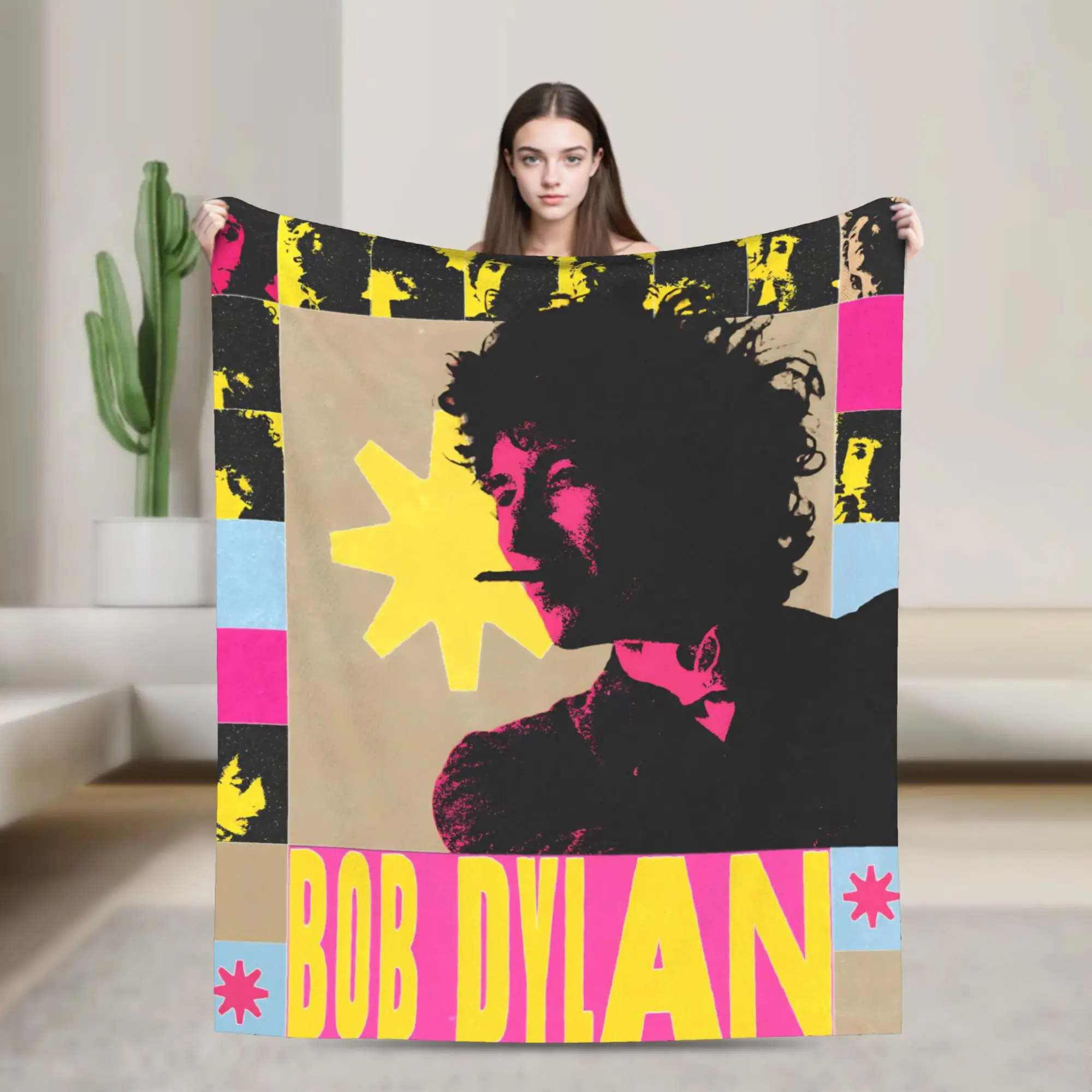 Bob Dylan Singer Throw Blanket for Couch  Soft Cozy Plush Blanket 50x60 Inches Multiple Sizes Bedspread for All Seasons