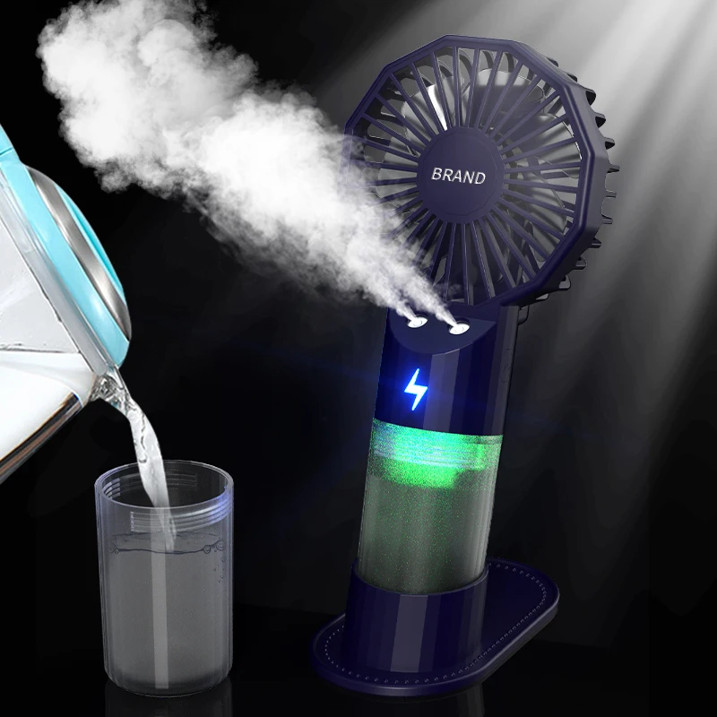 Portable Hand-Held Humidification Spray Small Fan Dormitory Mini Usb Charging Outdoor Hand-Held Spray Fan Water Replenishment