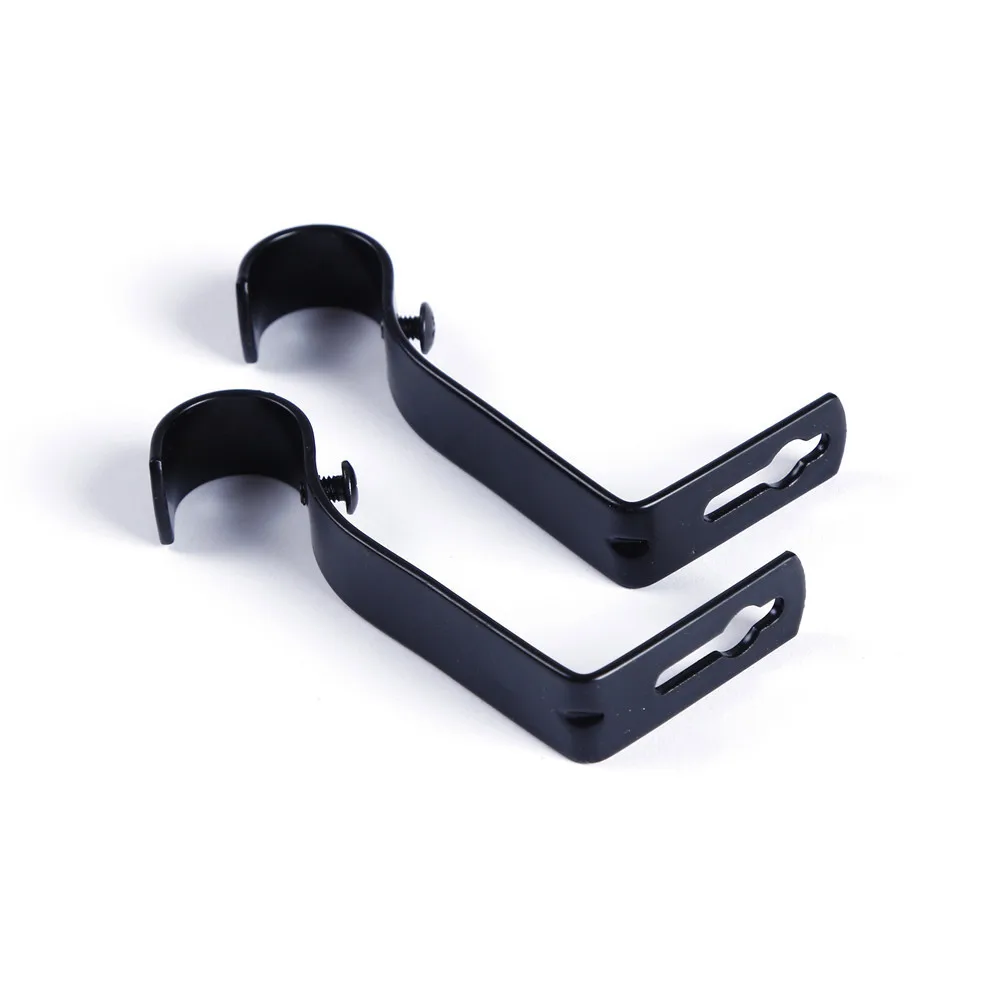 Kits de supports de tringle à rideau, 2 pièces, supports de tringle romaine à montage latéral en métal noir robuste, Rails à rideaux, accessoires pour maisons