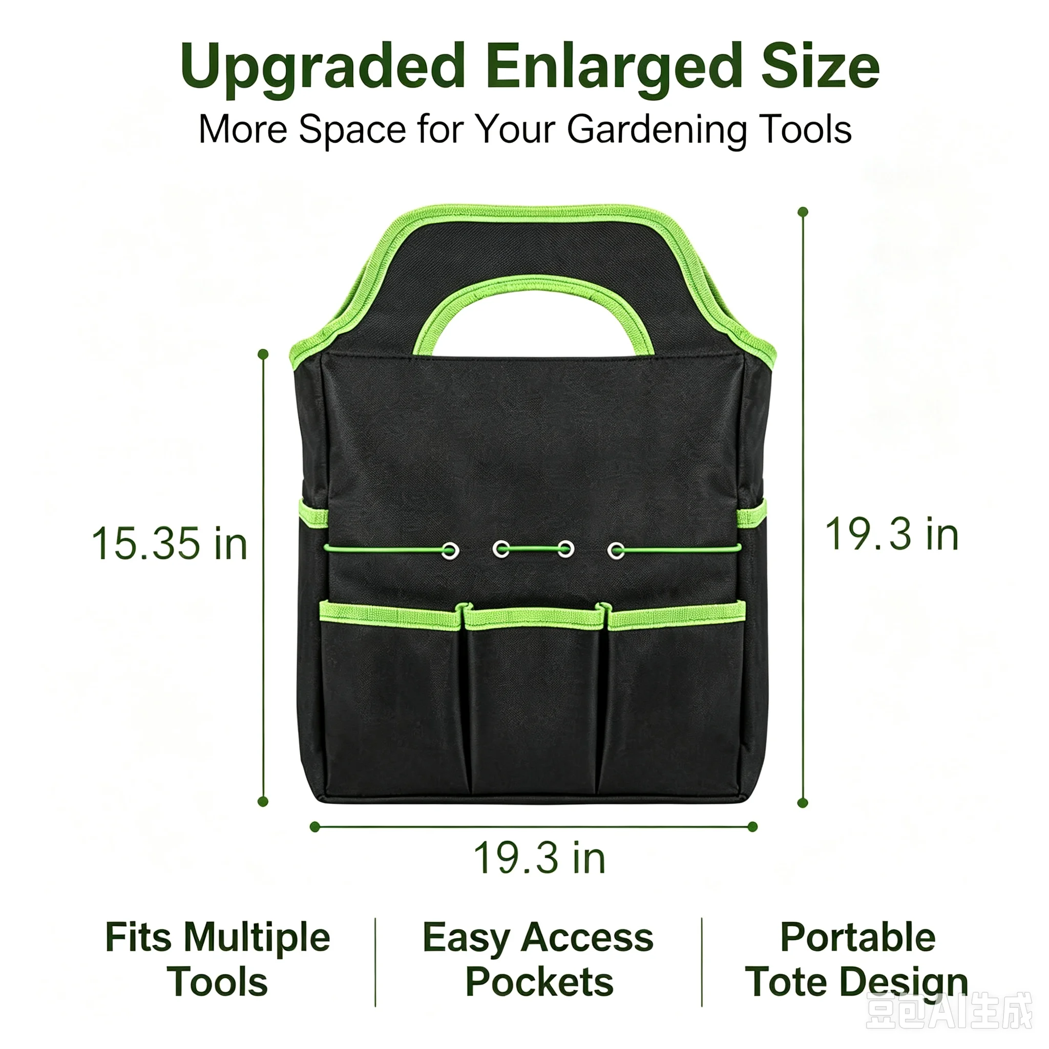 Large Capacity Garden Tool Tote Bag Waterproof Oxford Fabric Multi‑Pocket Gardening Storage Bag Portable Hand Tool Organizer for