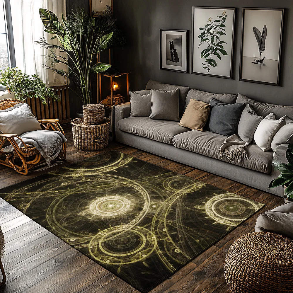 

Tuniu Cosmic Galaxy Round Rug Non-Slip Floor Mat Home Decor Indoor Outdoor Area Rug