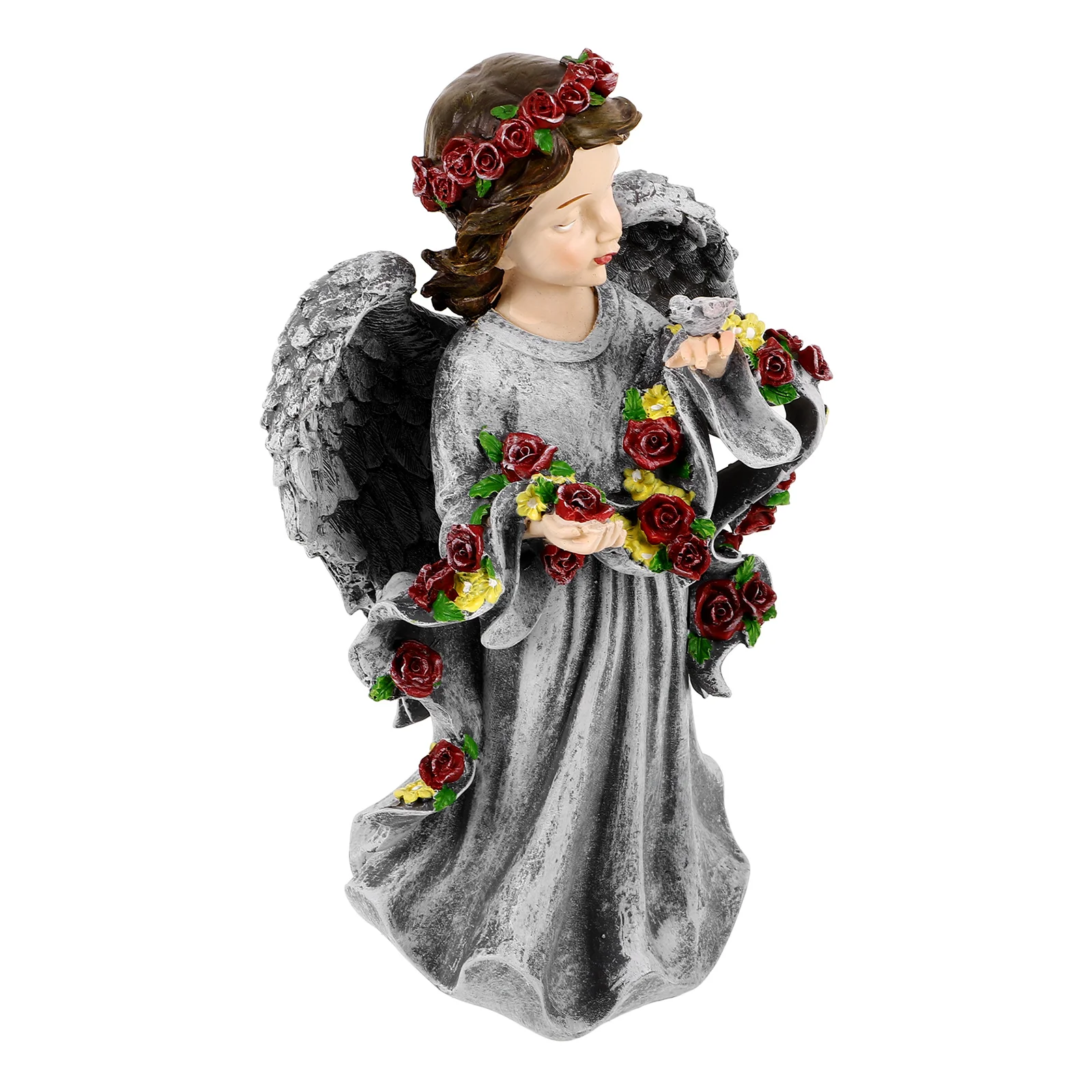 

Ornaments White Grey Resin Statue Vintage Decor Mini Sculpture Props Home Furnishing Garden Decoration Angel