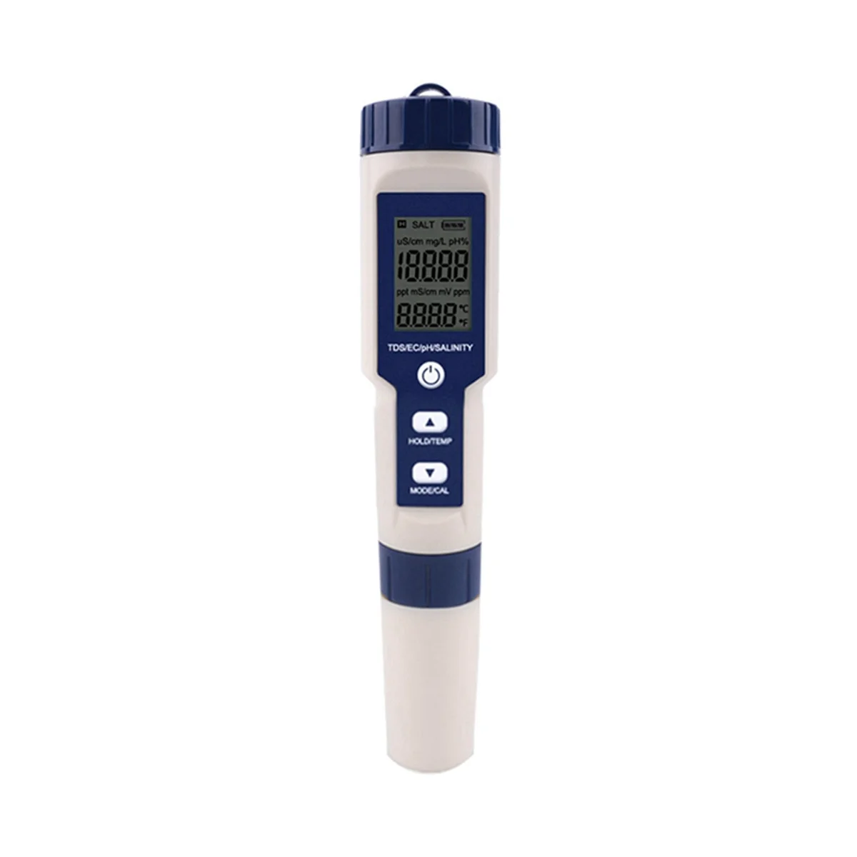 5 in 1 TDS/EC/PH/Salinity/Temperature Meter Digital Water Quality Monitor Tester for Pools, Drinking Water, Aquariums