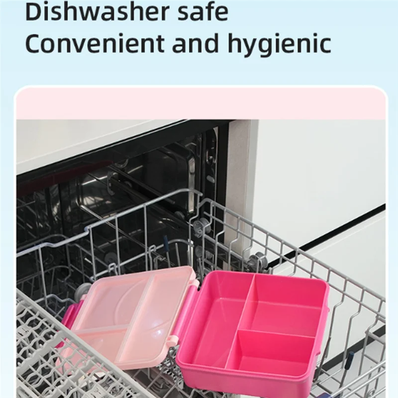 A74G-断熱弁当箱 子供用 保温漏れ防止ランチコンテナ 4つのコンパートメントで温冷両用、学校や旅行に