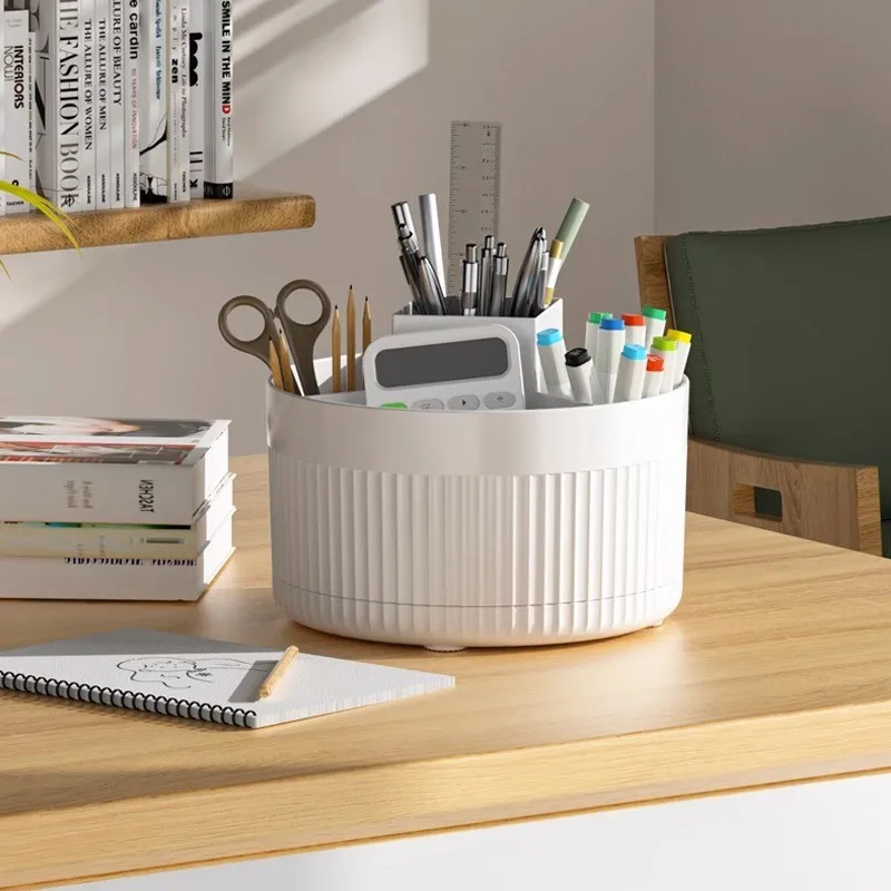 360 °   حاوية تخزين فرشاة المكياج الدوارة على الطاولة، رف مستحضرات التجميل، فرشاة ظلال العيون، حامل قلم أحمر الشفاه