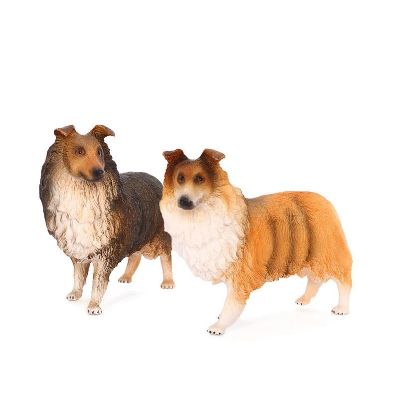 Simulated Collie Desktop Ornament Pet Dog Model Home Rough Collie Decoration