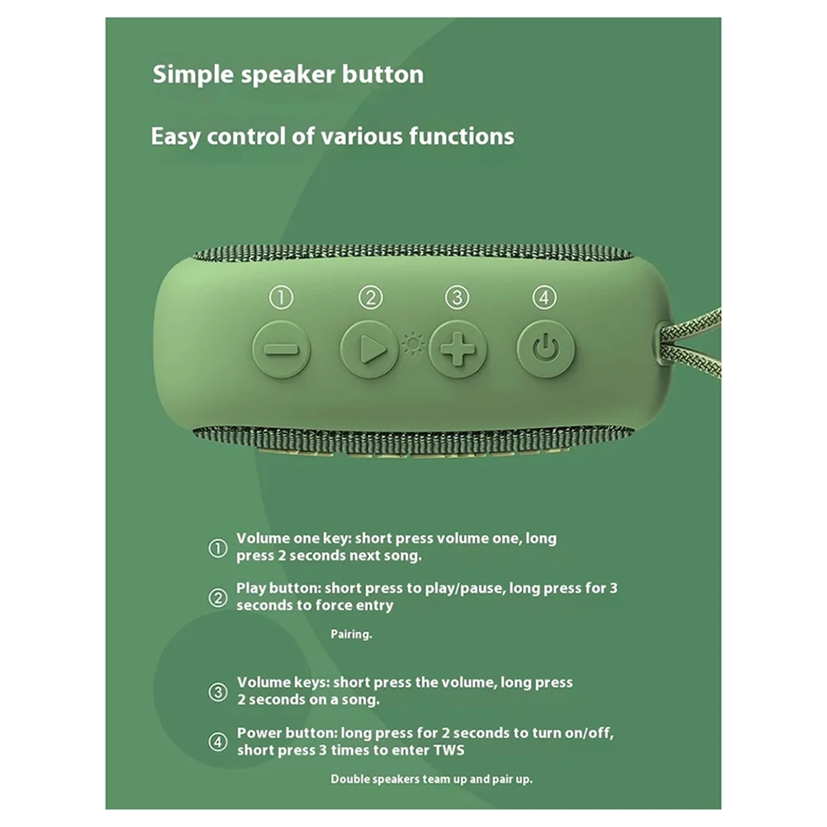 

New 3C-Portable Bluetooth Speaker IPX6 Waterproof 45mm Loudspeaker 1400mAh Mini Bluetooth Speaker Hiking Outdoor
