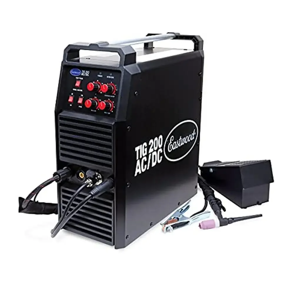 AC/DC High-Frequency Inverter Technology TIG Welder System 1/4 Inch Welding Capacity 60% Duty Cycle 190 Amps Dual Voltage Foot