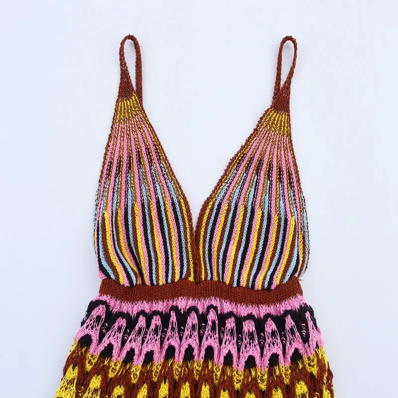 Summer 2025 Women's V-ne Floral Print Knitted ort Dr Versatile Strapl Dr Commute Sle Svel Other Material...