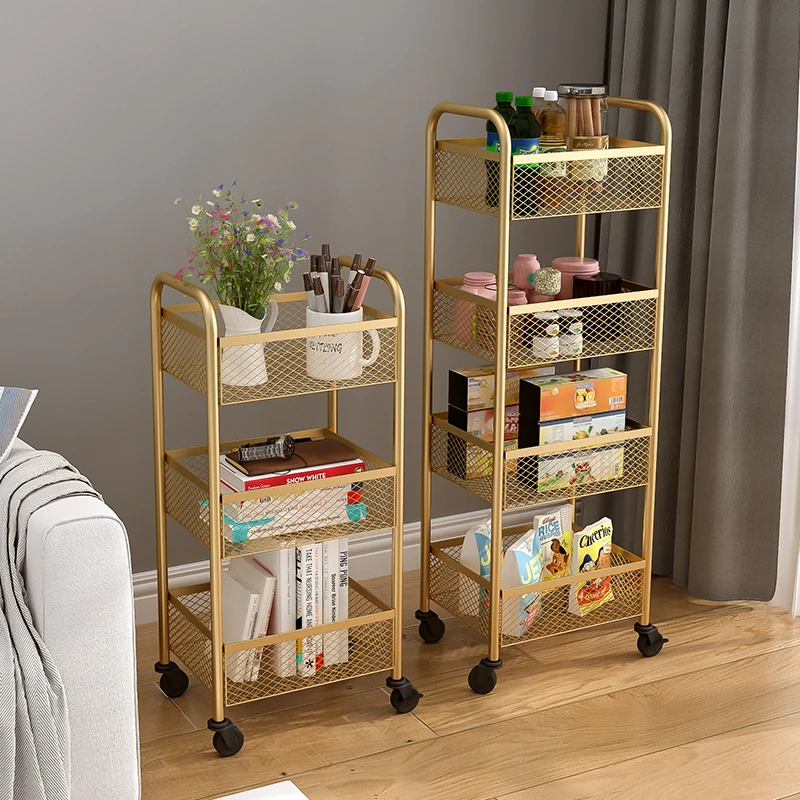 Floor-to-ceiling shelves for removable snack storage, multi-layer beauty salon storage shelves