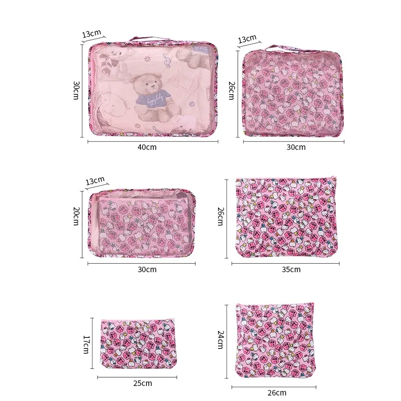 MINISO Sanrio Storage Box Kawaii Travel Waterproof Portable Storage Bag Clothing Hat Cosmetic Home Organization Folding Box