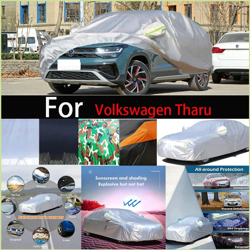 

Windproof Car Cover with Reflective Strip Auto Anti-UV Sun Rain Snow Dust Paint Protect Cover Universal for Volkswagen Tharu