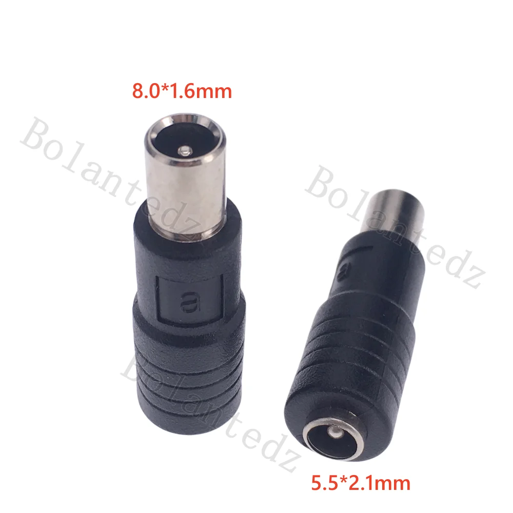 1Pcs 8.0*1.6/8.0x1.6mm Male to 5.5x2.1mm Female DC Power Aadpter For Xiaomi Laptop For Balance Scooter Charging DC Jack Plug