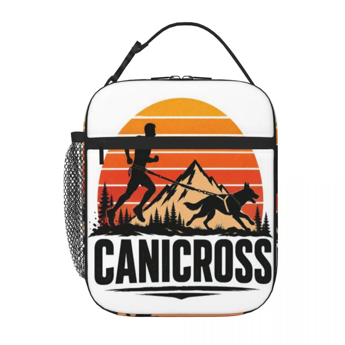 Hot Sale Vintage Mountain Canicross Sunset Striped Student Lunch Bag Yard Party School Lunch Bag