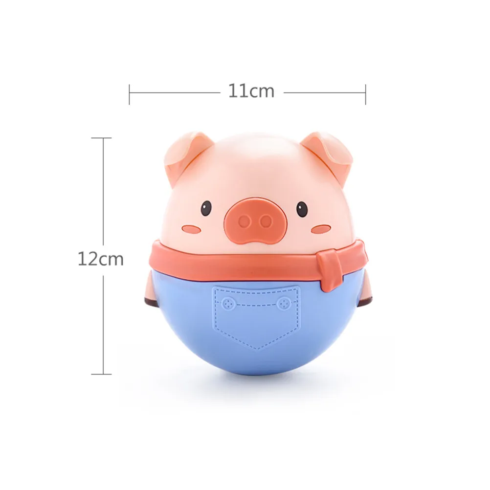 Artisan Crafted Wooden Pig Tumbler Educational Baby Learning Tool Cute Interactive Desk Decor Early Childhood Development Aid