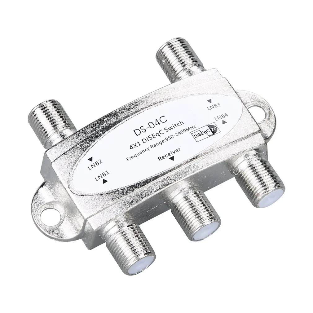 

Hot DS-04C 4-way Switch High Isolation Connect 4 Satellite Dishes Digital 4 LNB for Satellite Receiver Dropshipping Wholesale